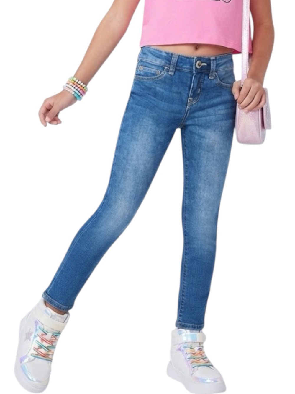 JUSTICE Swirl Back Detail Skinny Jeans Jeggings Blue 8Y